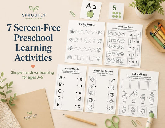 7 Screen-Free Preschool Learning Activities That Actually Work - Sproutlyworksheets
