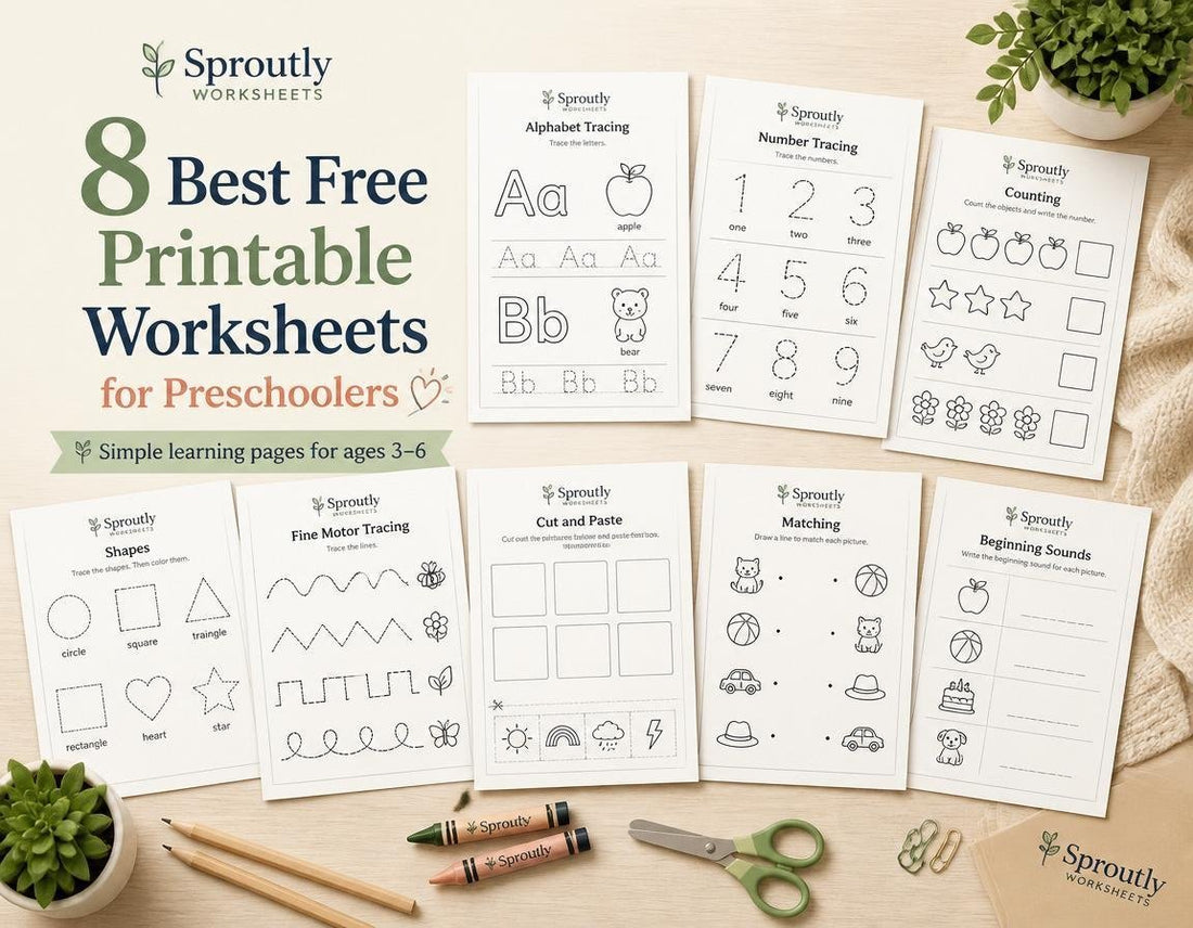 8 best Free Printable worksheets for Preshoolers - Sproutlyworksheets