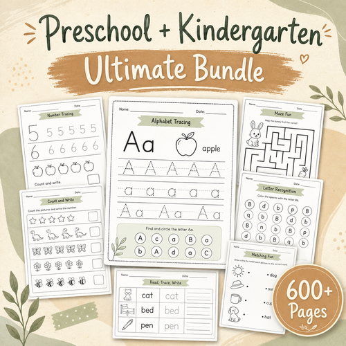 Stop wasting time searching for preschool worksheets online.