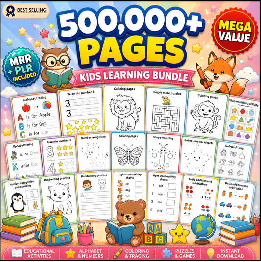 Mega Kids Learning Worksheets Bundle | Printable Activities & Games - Sproutlyworksheets