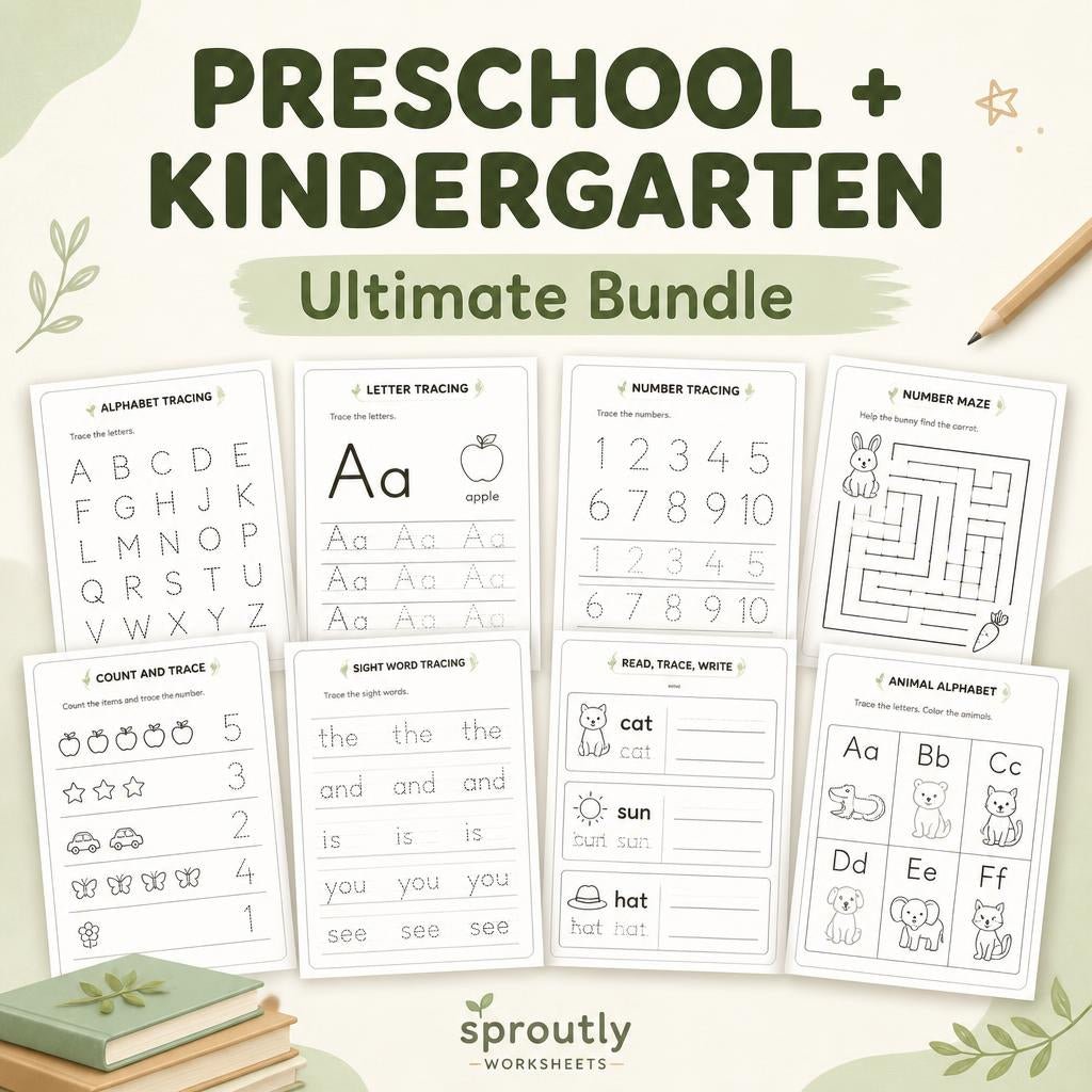 Stop wasting time searching for preschool worksheets online. - Sproutlyworksheets
