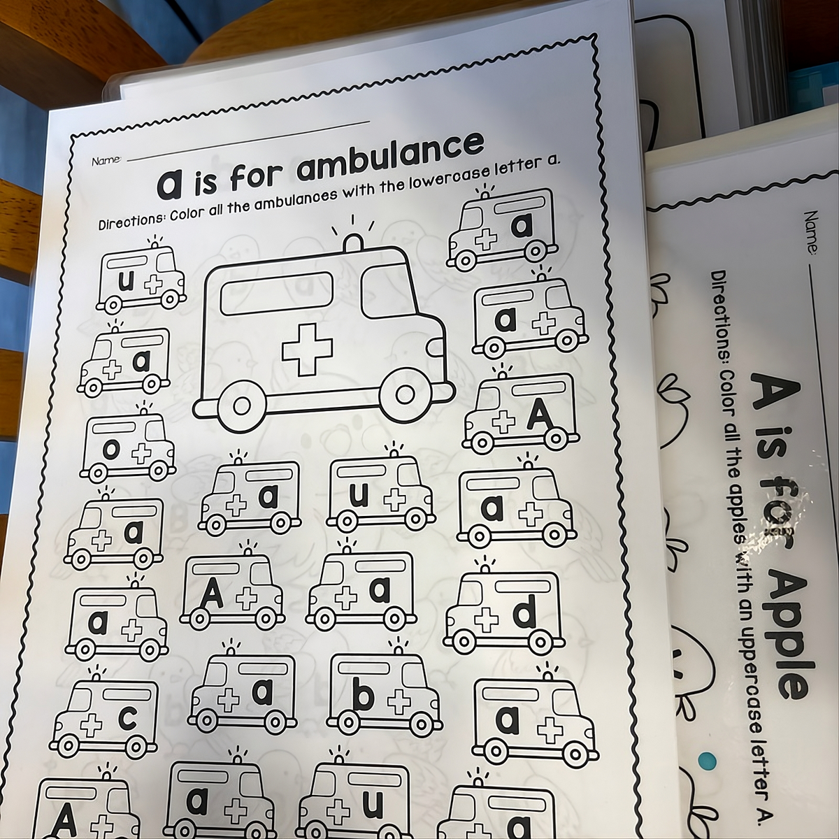 Lowercase letter recognition worksheet printed and ready